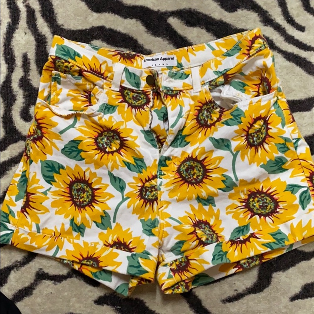 American Apparel Sunflower High Waisted Shorts